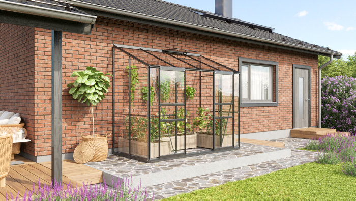 Växthus Ida 3300 Svart Glas 3,3 m² Vitavia